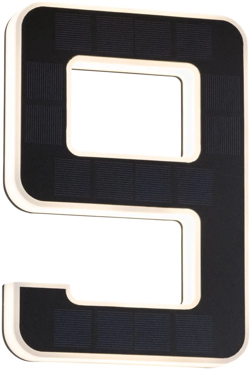 Solar LED house number light incl. replaceable battery number 9 IP44 3000K 6lm by Paulmann in Black – product photo