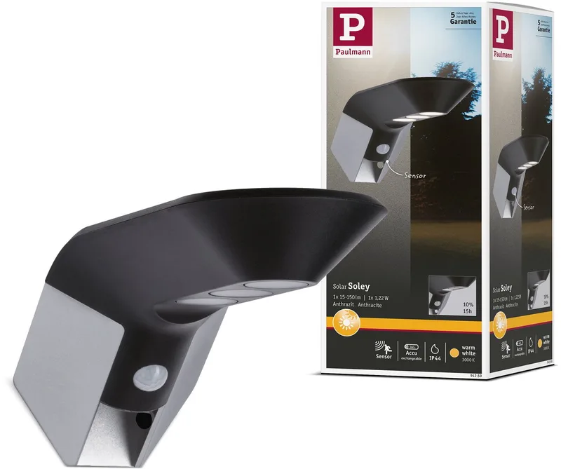 LED-Solar-Außenwandlampe Soley anthrazit von Paulmann in Anthrazit – Produktfoto