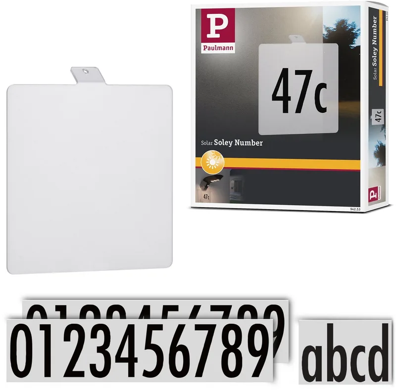 Paulmann 94253 Soley Hausnummerntafel EEK: A (A - G) Weiß von Paulmann in Transparent – Produktfoto