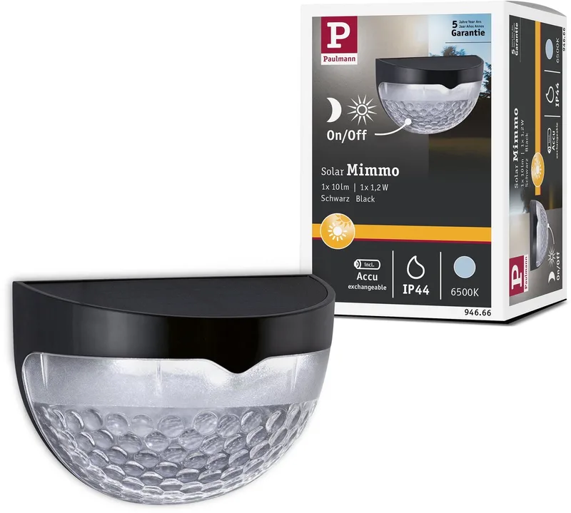 Solar LED-padverlichting Mimmo IP44 6500K 18lm de Paulmann en Noir – photo produit