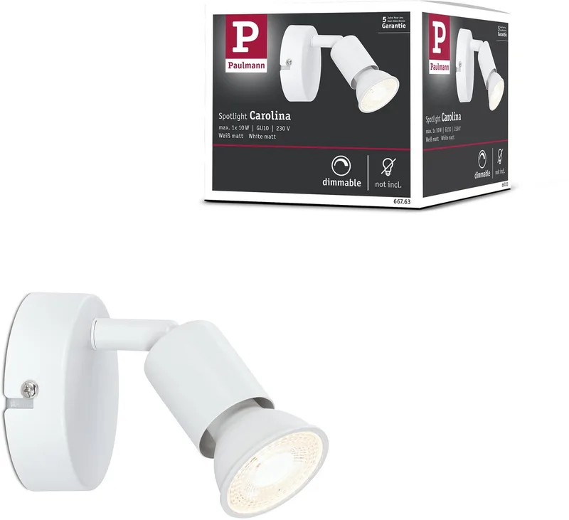 Spotlight Carolina GU10 230V max. 10W dimbaar fra Paulmann i Wit mat – produktbillede