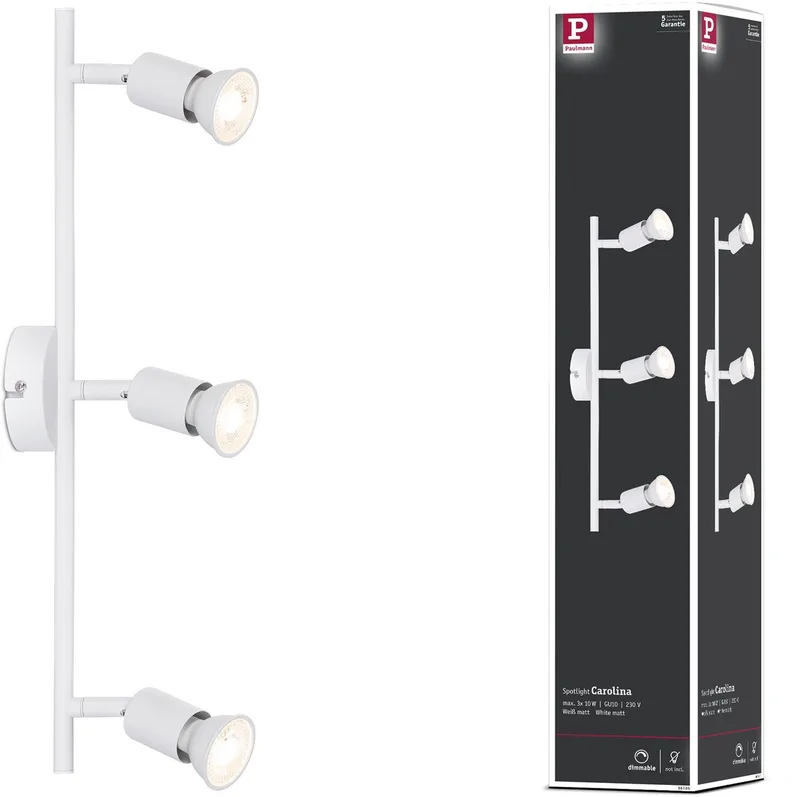 Spotlight Carolina GU10 230V max. 3x10W dimbaar fra Paulmann i Wit mat – produktbillede