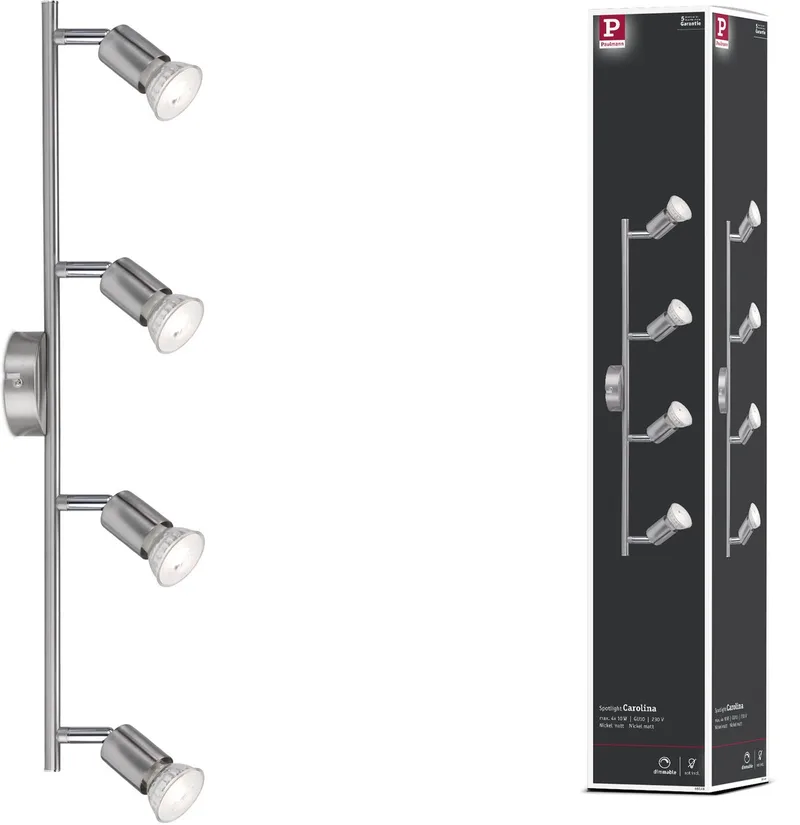 Spotlight Carolina GU10 230V max. 4x10W dimmable de Paulmann en Nikkel mat – photo produit