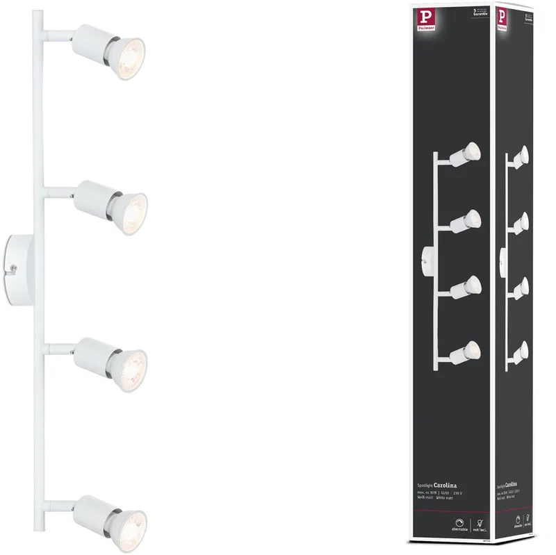 Spotlight Carolina GU10 230V max. 4x10W dimbaar fra Paulmann i Wit mat – produktbillede