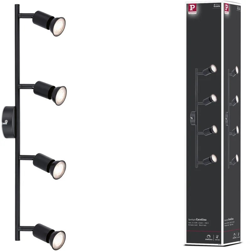 Spotlight Carolina GU10 230V max. 4x10W dimbaar by Paulmann in Zwart mat – product photo