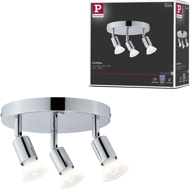 Paulmann 66747 Carolina Deckenleuchte GU10 Chrom von Paulmann in Chrom – Produktfoto
