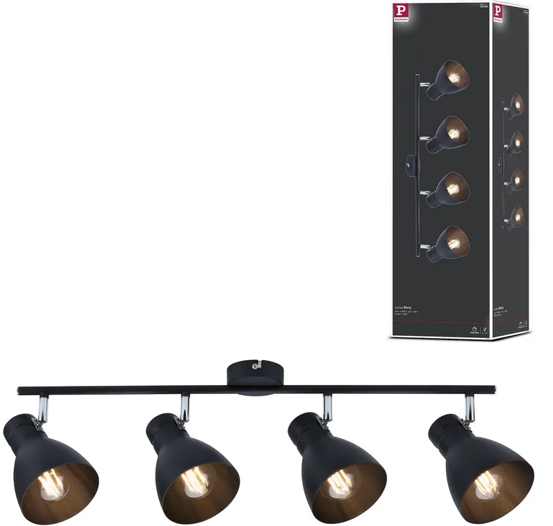 Spotlight Davy E27 230V max. 4x20W dimbaar fra Paulmann i Sort – produktbillede