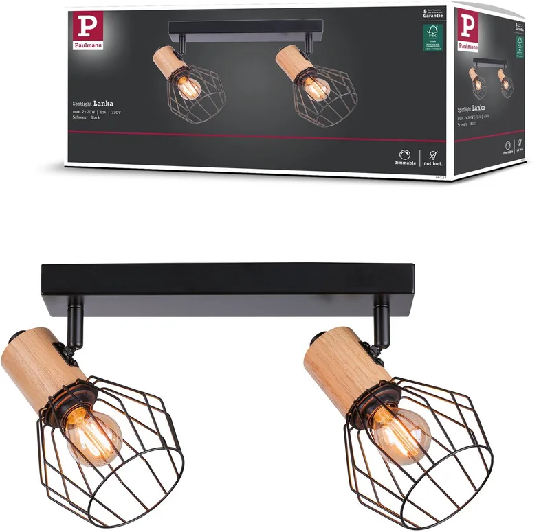 Spotlight Lanka E14 230V max. 2x20W dimbaar fra Paulmann i Sort – produktbillede