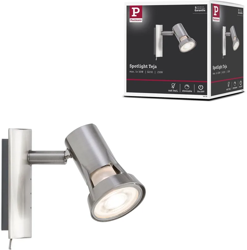 Spotlight Teja GU10 230V max. 10W dimbaar van Paulmann in Nikkel gesatineerd – productfoto
