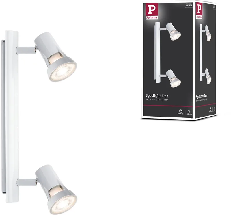 Spotlight Teja GU10 230V max. 2x10W dimbaar von Paulmann in Weiß – Produktfoto