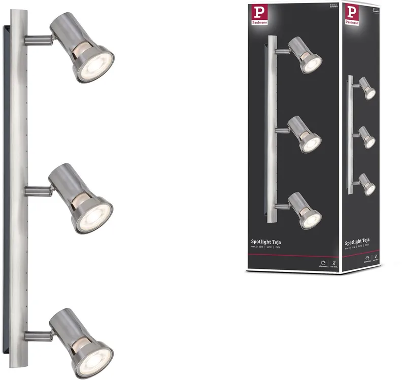 Spotlight Teja GU10 230V max. 3x10W dimbaar de Paulmann en Nikkel gesatineerd – photo produit