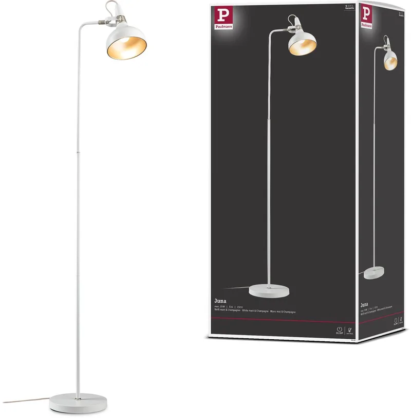 Staande lamp Juna E14 max. 20W Wit mat, Champagne Metaal från Paulmann i Wit mat, Champagne – produktbild