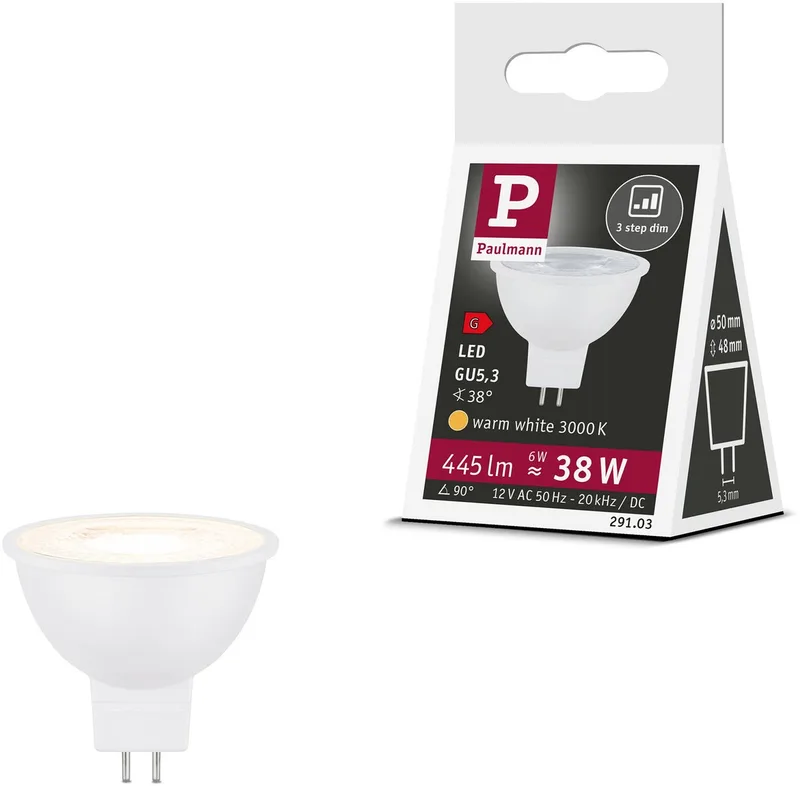 Paulmann 29103 LED CEE G (A - G) GU5.3 6 W blanc chaud (Ø x H) 50 mm x 48 mm 1 pc(s) de Paulmann – photo produit