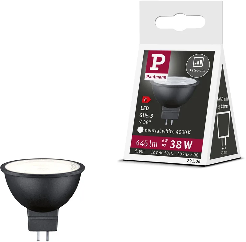 Paulmann 29106 LED CEE G (A - G) GU5.3 6 W blanc neutre (Ø x H) 50 mm x 48 mm 1 pc(s) de Paulmann – photo produit