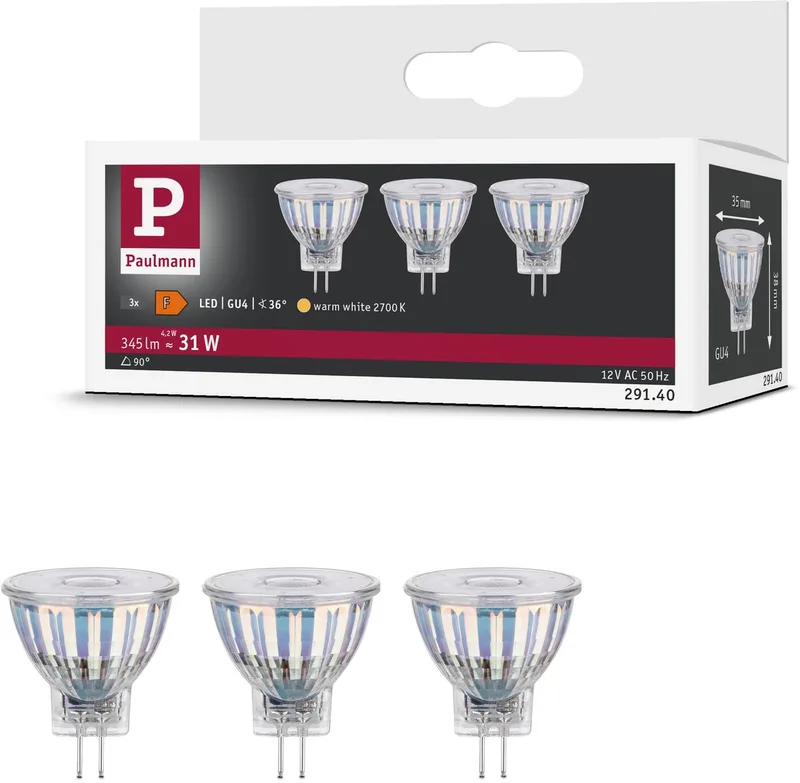 Standaard 12 V LED-reflector GU4 3x345lm 3x4,2W 2700K Zilver de Paulmann – photo produit
