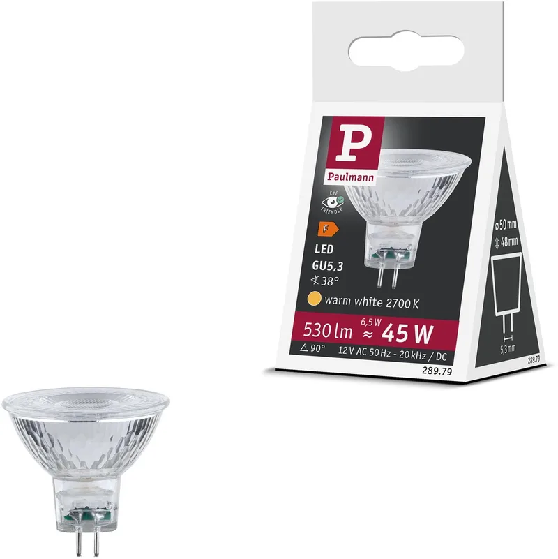 Standaard 12 V LED-reflector GU5,3 530lm 6,5W 2700K Zilver by Paulmann – product photo