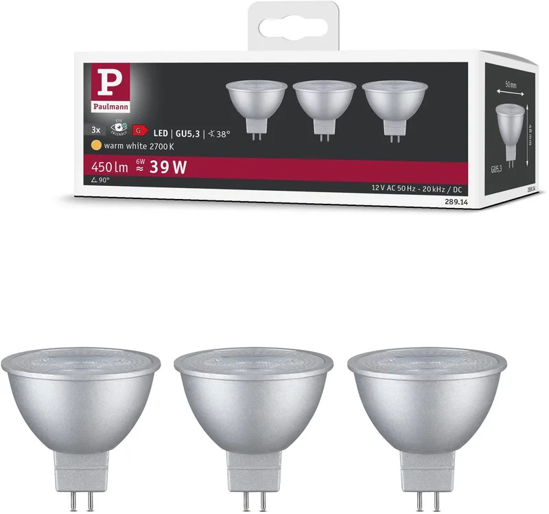 LED-reflektor GU5,3 6W 2 700 K 3 krom från Paulmann – produktbild