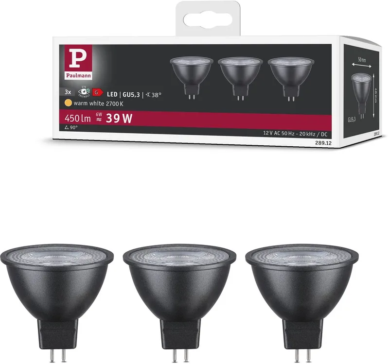 LED-reflektor GU5,3 6W 2 700 K 3 svart från Paulmann – produktbild