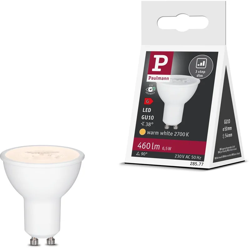 Paulmann 28577 LED EEK G (A - G) GU10 6.5 W Warmweiß (Ø x H) 51 mm x 56 mm dimmbar 1 St. von Paulmann – Produktfoto