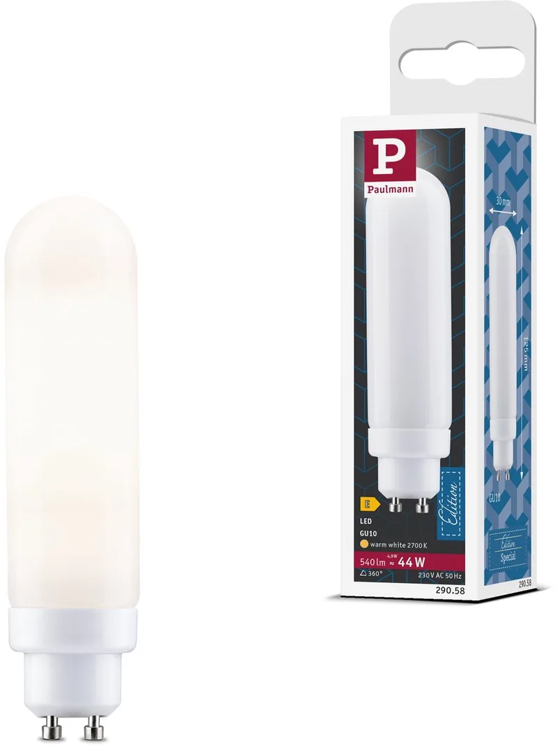 Standaard 230 V LED Deco Pipe GU10 540lm 4,9W 2700K Satijn van Paulmann – productfoto