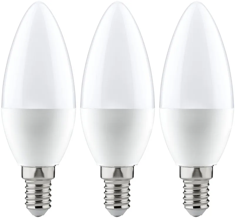 Standaard 230 V LED kaars E14 Set van 3 3x470lm 3x5,5W 2700K Opaal de Paulmann – photo produit