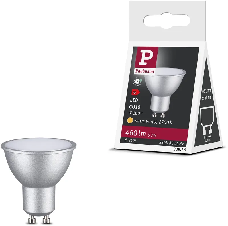 LED-reflektor GU10 5,7W 2 700K 100° från Paulmann – produktbild