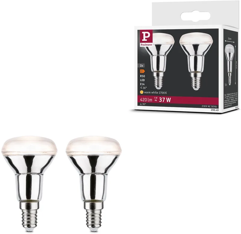 LED-reflektor E14 5W 420lm 2.700 K 36°, 2 fra Paulmann – produktbillede