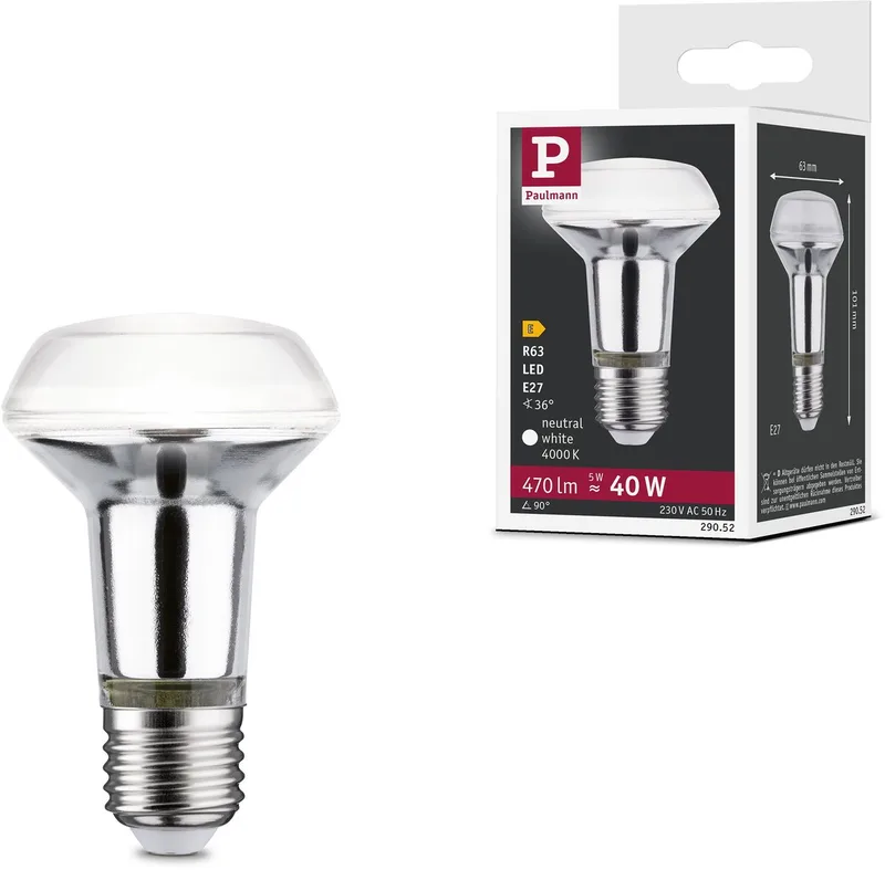 Standaard 230 V LED-reflector R63 470lm 5W 4000K Zilver de Paulmann – photo produit
