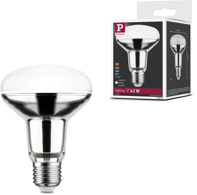 Standaard 230 V LED-reflector R80 500lm 6,5W 4000K Zilver de Paulmann – photo produit