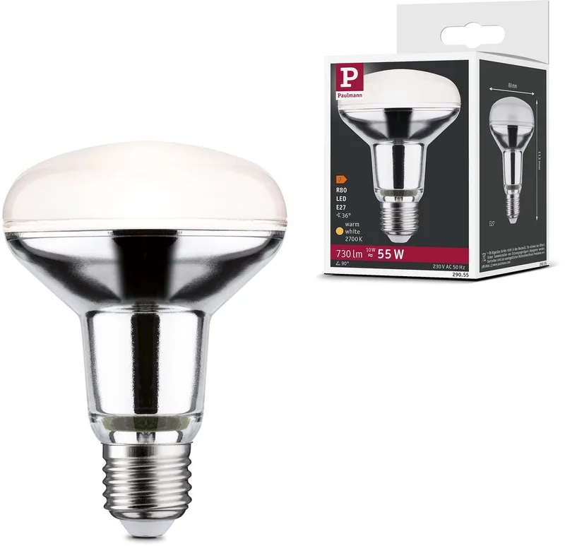 Standaard 230 V LED-reflector R80 730lm 10W 2700K Zilver by Paulmann – product photo