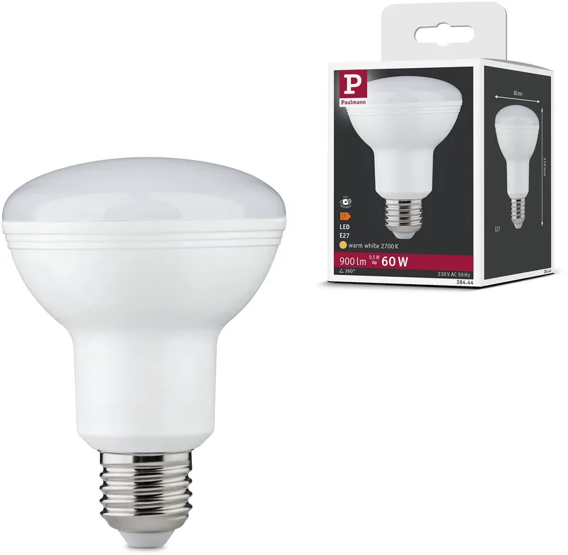 Standaard 230 V LED-reflector R80 900lm 9,5W 2700K Opaal by Paulmann – product photo