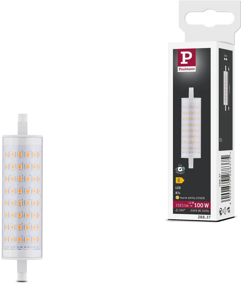Standaard 230 V LED-staaf R7s 118 mm 1521lm 12W 2700K Helder by Paulmann – product photo