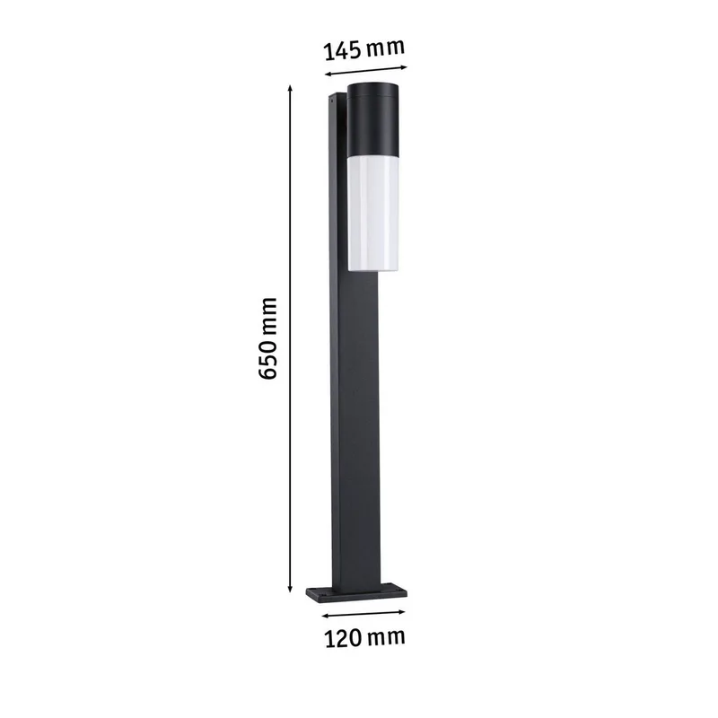Tralia tuinpadverlichting, Hoogte 65 cm aluminium IP44 E27 van Paulmann in Antraciet – productfoto