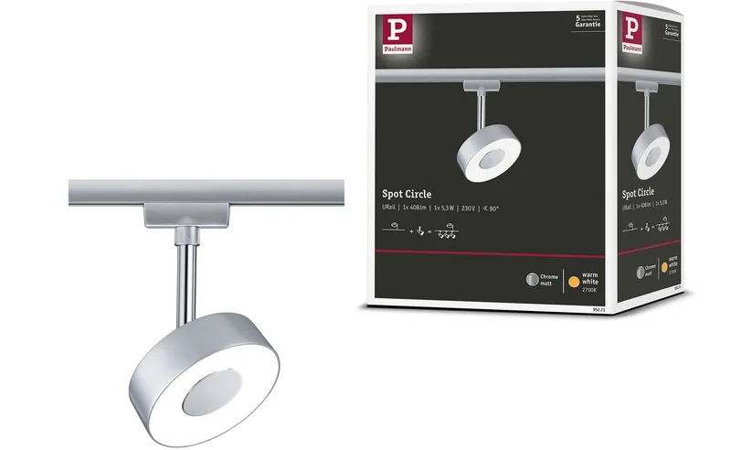 URail Railspot Circle 250lm 5,3W 2700K 230V de Paulmann en Chroom mat – photo produit