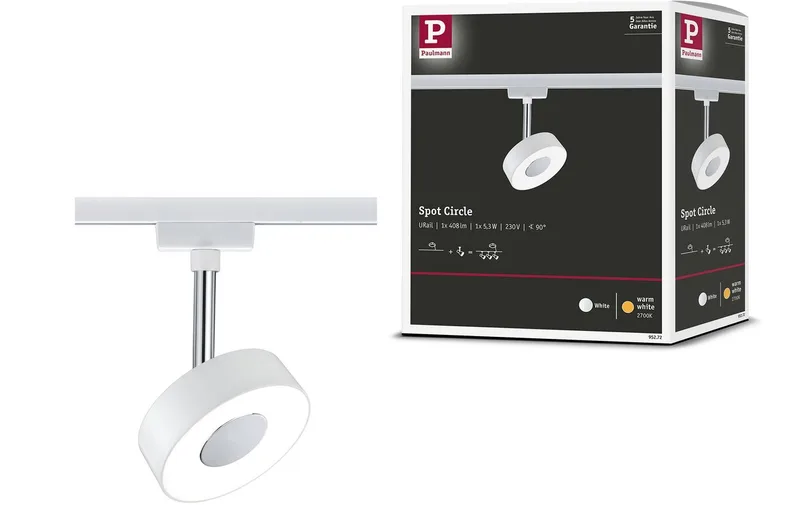 URail Railspot Circle 250lm 5,3W 2700K 230V van Paulmann in Wit – productfoto
