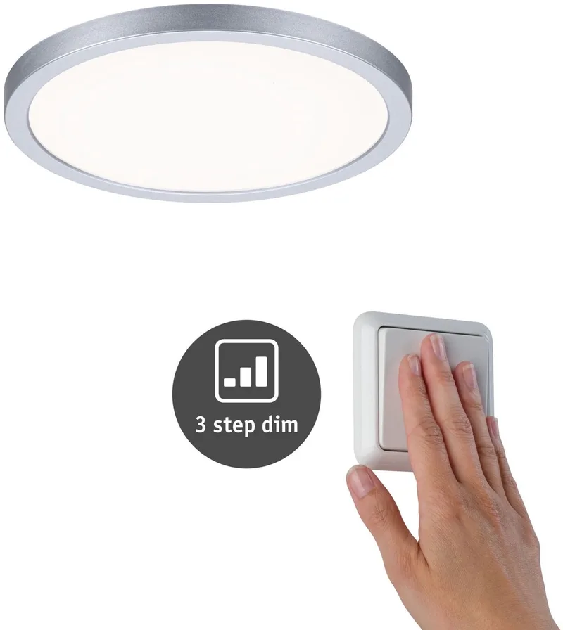 VariFit LED-inbouwpaneel 3-Step-Dim Areo IP44 rond 175 mm 13W 1200lm 4000K dimbaar fra Paulmann i Chroom mat – produktbillede