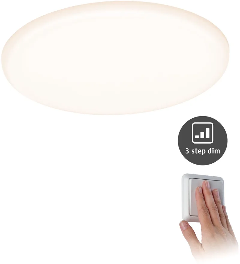 VariFit LED-inbouwpaneel 3-Step-Dim Veluna IP44 rond 185 mm 17W 1400lm 3000K dimbaar de Paulmann en Satijn – photo produit