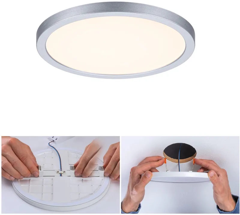 VariFit LED-inbouwpaneel Areo IP44 rond 175 mm 13W 1200lm 3000K fra Paulmann i Chroom mat – produktbillede