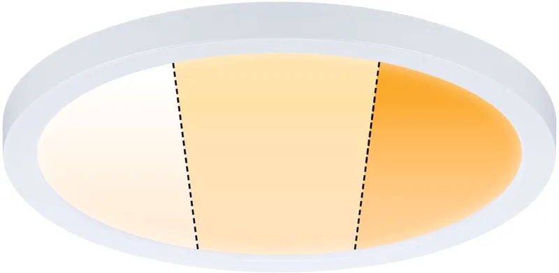 VariFit LED-inbouwpaneel Dim to Warm Areo IP44 rond 175 mm 13W 1200lm 3 Step Dim to warm dimbaar de Paulmann en Wit mat – photo produit