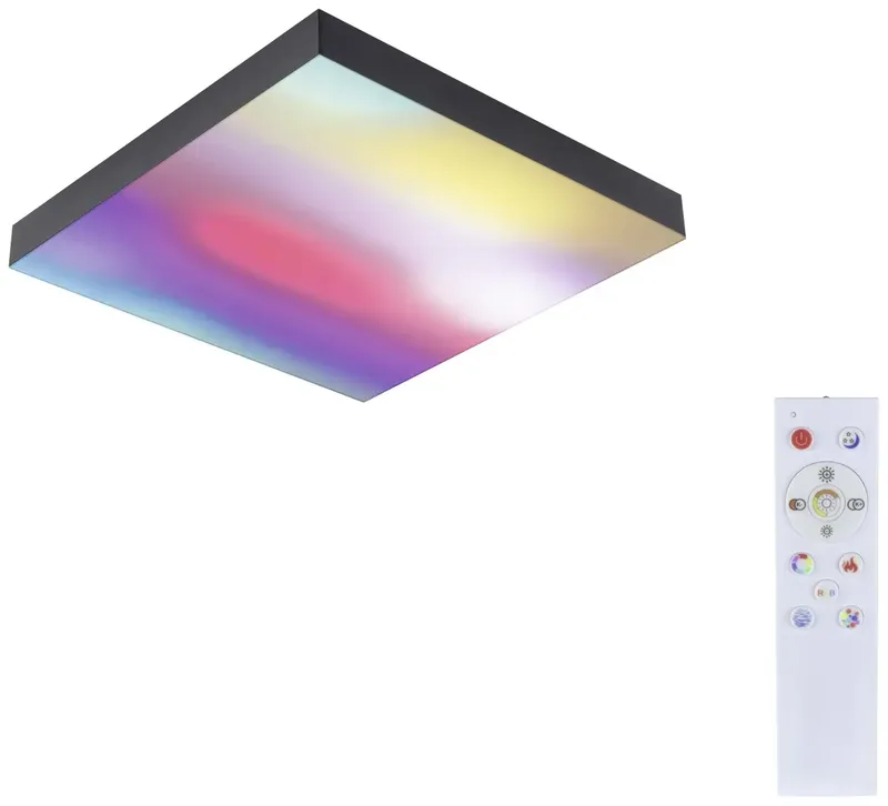 Velora regnbågspanel 30x30cm svart RGBW från Paulmann i Svart – produktbild