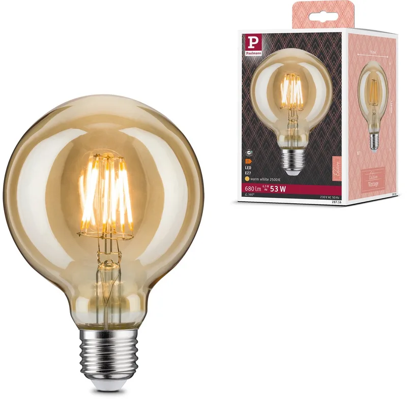 Paulmann 28716 LED CEE F (A - G) E27 6.5 W blanc chaud (Ø x H) 95 mm x 138 mm 1 pc(s) de Paulmann – photo produit