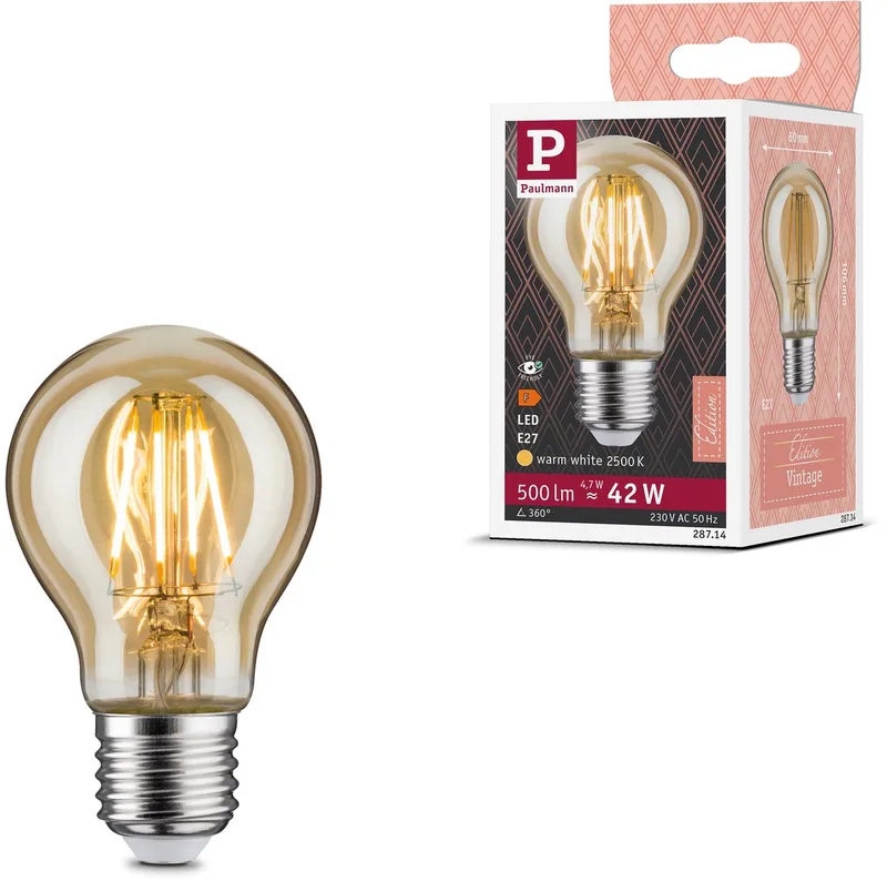 Vintage Edition Standaard 230 V LED-gloeilamp E27 500lm 4,7W 2500K Goud by Paulmann – product photo