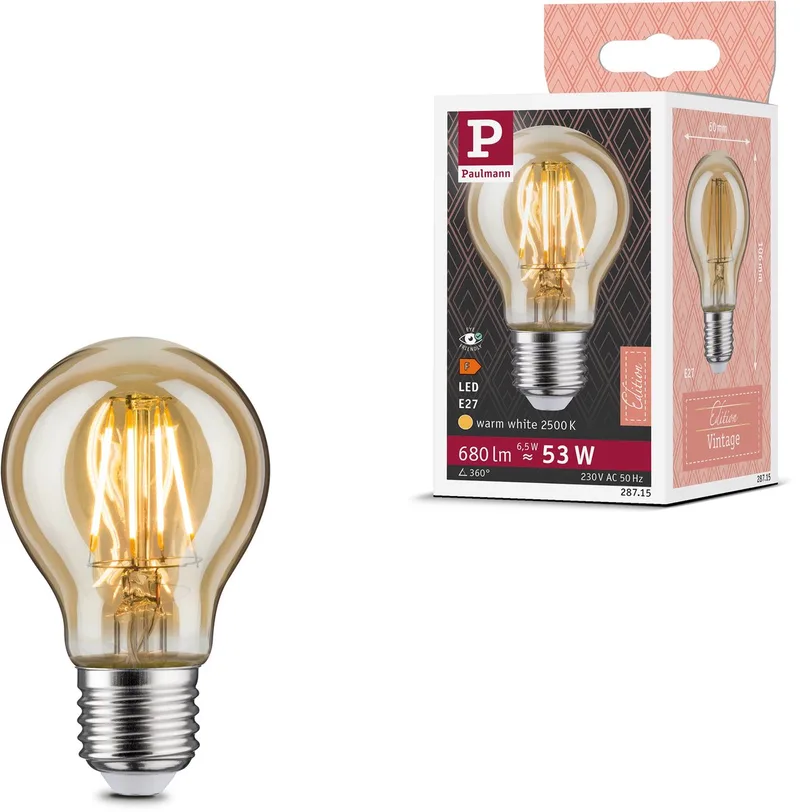 Paulmann 28715 LED CEE F (A - G) E27 6.5 W blanc chaud (Ø x H) 60 mm x 106 mm 1 pc(s) de Paulmann – photo produit