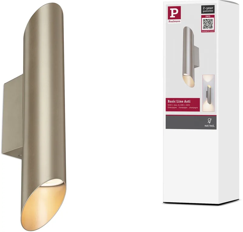 Wandlamp Asti GU10 230V max. 2x10W de Paulmann en Champagnegoud – photo produit