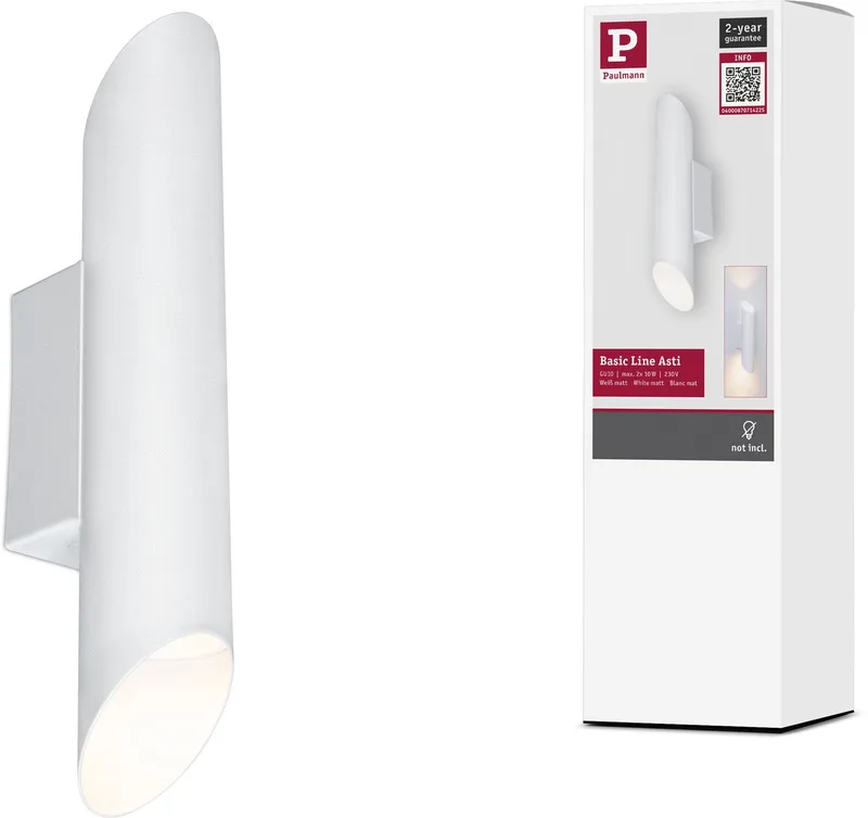 Wandlamp Asti GU10 230V max. 2x10W fra Paulmann i Wit mat – produktbillede