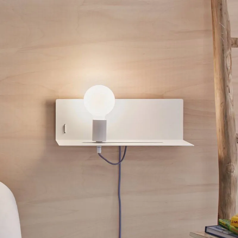 wandlamp Devara, wit, 40 cm E27 USB-poort från Paulmann i Wit mat – produktbild