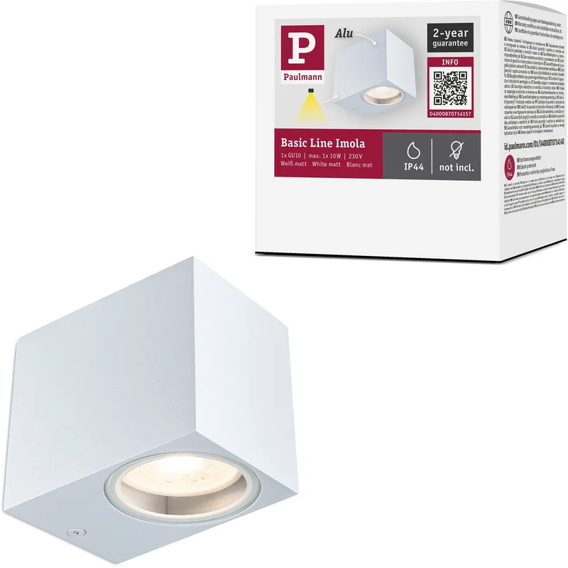 Wandlamp Imola IP44 GU10 230V max. 10W fra Paulmann i Wit mat – produktbillede