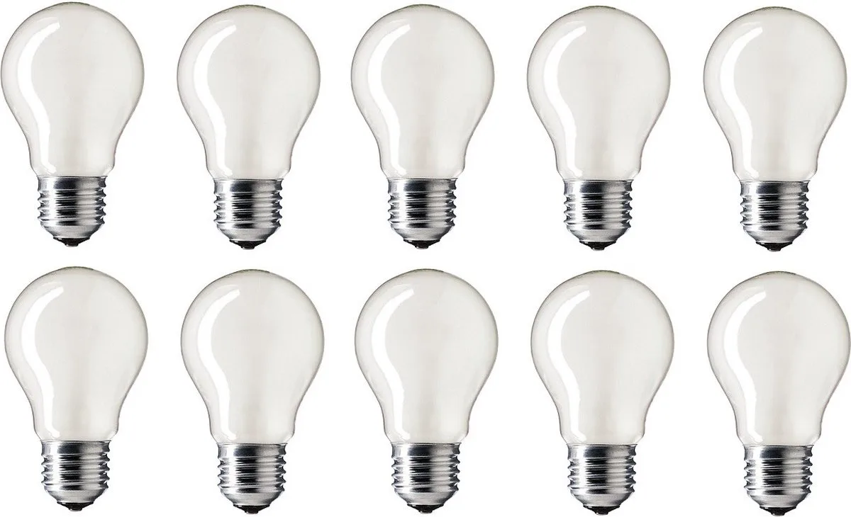 10 pak Philips Standaard gloeilamp mat 25W E27 grote fitting Dimbaar 55x96mm by Philips – product photo