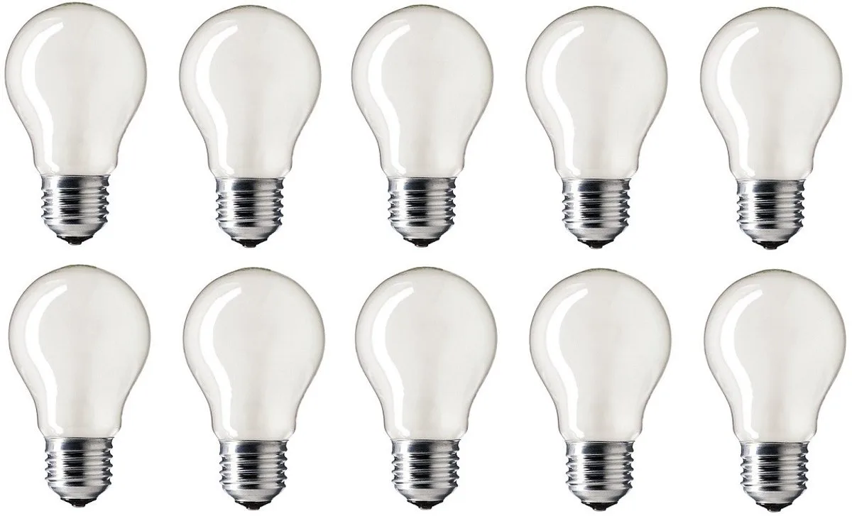 10 pak Philips Standaard gloeilamp mat 40W E27 grote fitting Dimbaar 55x96mm by Philips – product photo
