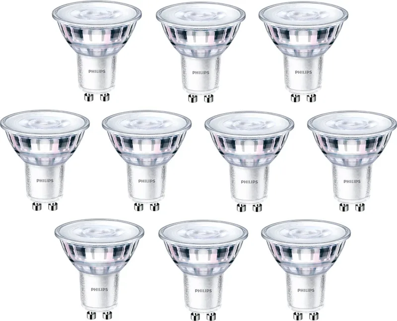 10 stuks | Philips LED GU10 2.7W/840 Koel Wit 36º 230lm Niet-Dimbaar Ø5cm | GU10 50mm | 2.7 watt | 15.000 Branduren fra Philips – produktbillede